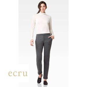 Ecru Presidio Cuffed Trouser in Grey Herringbone